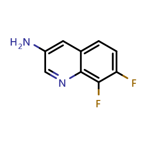 Chemical structure of 7,8-Difluoroquinolin-3-amine , CAS 318685-32-4, AChemBlock X197904