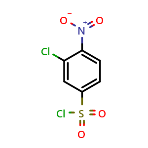 Chemical structure of 3-Chloro-4-nitrobenzene-1-sulfonyl chloride , CAS 64835-30-9, AChemBlock X197906