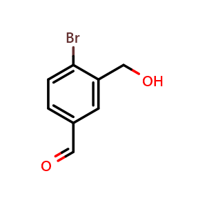 Chemical structure of 4-Bromo-3-(hydroxymethyl)benzaldehyde , CAS 254744-15-5, AChemBlock X197913
