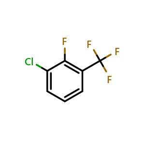 Chemical structure of 1-Chloro-2-fluoro-3-(trifluoromethyl)benzene , CAS 1099597-93-9, AChemBlock X197924