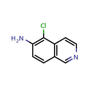 Chemical structure of 5-Chloroisoquinolin-6-amine , CAS 566943-99-5, AChemBlock X197927