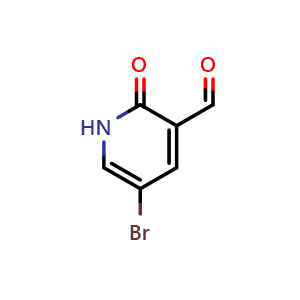 Chemical structure of 5-Bromo-2-oxo-1,2-dihydropyridine-3-carbaldehyde , CAS 1227603-42-0, AChemBlock X197936