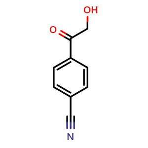 Chemical structure of 4-(2-Hydroxyacetyl)benzonitrile , CAS 36776-32-6, AChemBlock X197947