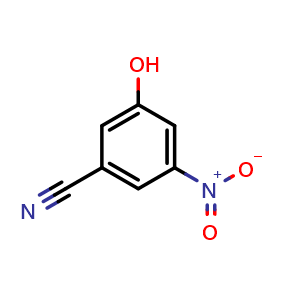 Chemical structure of 3-Hydroxy-5-nitrobenzonitrile , CAS 929000-02-2, AChemBlock X197955