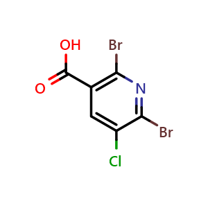 Chemical structure of 2,6-Dibromo-5-chloronicotinic acid , CAS 55304-86-4, AChemBlock X197962