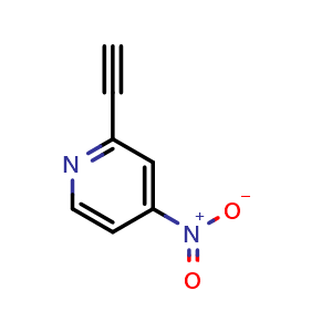 Chemical structure of 2-Ethynyl-4-nitropyridine , CAS 1211515-78-4, AChemBlock X198006