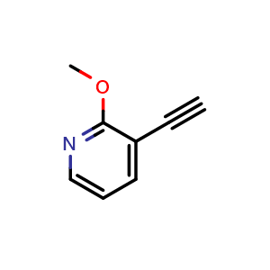 Chemical structure of 3-Ethynyl-2-methoxypyridine , CAS 1196145-21-7, AChemBlock X198007
