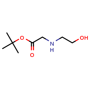 Chemical structure of tert-Butyl (2-hydroxyethyl)glycinate , CAS 66937-71-1, AChemBlock X198009