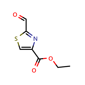 Chemical structure of Ethyl 2-formylthiazole-4-carboxylate , CAS 73956-17-9, AChemBlock X198010