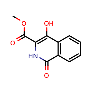Chemical structure of Methyl 4-hydroxy-1-oxo-1,2-dihydroisoquinoline-3-carboxylate , CAS 13972-97-9, AChemBlock X198013
