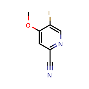 Chemical structure of 5-Fluoro-4-methoxypicolinonitrile , CAS 1427417-59-1, AChemBlock X198025