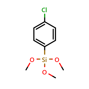 Chemical structure of (4-Chlorophenyl)trimethoxysilane , CAS 35692-30-9, AChemBlock X198035