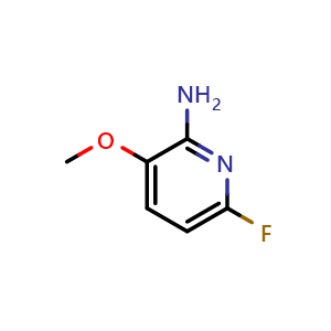 Chemical structure of 6-Fluoro-3-methoxypyridin-2-amine , CAS 1805602-80-5, AChemBlock X198048