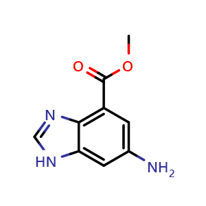 Chemical structure of Methyl 6-amino-1H-benzo[d]imidazole-4-carboxylate , CAS 1422205-93-3, AChemBlock X198049