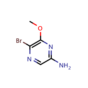 Chemical structure of 5-Bromo-6-methoxypyrazin-2-amine , CAS 1245649-92-6, AChemBlock X198055
