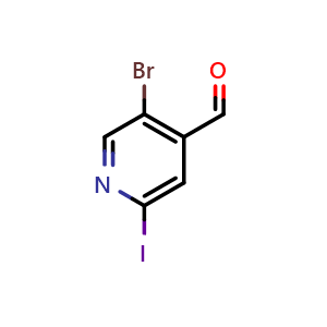 Chemical structure of 5-Bromo-2-iodoisonicotinaldehyde , CAS 1289018-37-6, AChemBlock X198057
