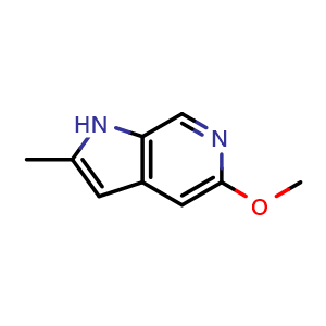 Chemical structure of 5-Methoxy-2-methyl-1H-pyrrolo[2,3-c]pyridine , CAS 1097839-70-7, AChemBlock X198063