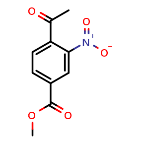 Chemical structure of Methyl 4-acetyl-3-nitrobenzoate , CAS 51885-81-5, AChemBlock X198067