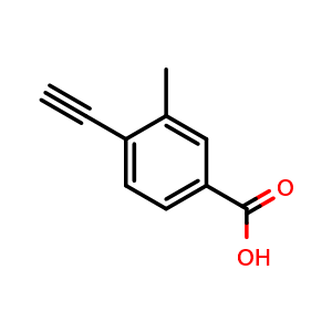 Chemical structure of 4-Ethynyl-3-methylbenzoic acid , CAS 1357281-69-6, AChemBlock X198070