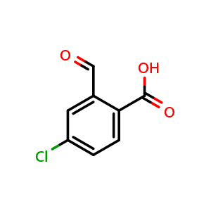 Chemical structure of 4-Chloro-2-formylbenzoic acid , CAS 4657-56-1, AChemBlock X198074