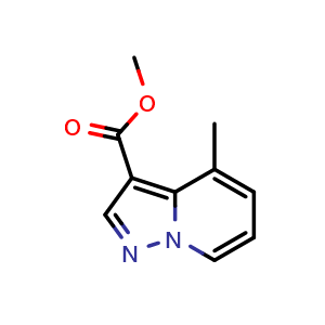 Chemical structure of Methyl 4-methylpyrazolo[1,5-a]pyridine-3-carboxylate , CAS 127717-19-5, AChemBlock X198077