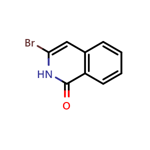 Chemical structure of 3-Bromoisoquinolin-1(2H)-one , CAS 24623-16-3, AChemBlock X198089