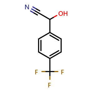 Chemical structure of 2-hydroxy-2-(4-(trifluoromethyl)phenyl)acetonitrile , CAS 168013-75-0, AChemBlock X198108