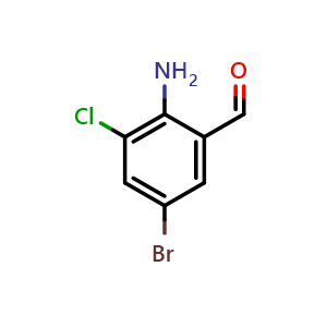 Chemical structure of 2-Amino-5-bromo-3-chlorobenzaldehyde , CAS 166527-08-8, AChemBlock X198119