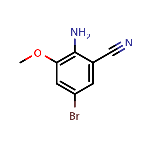 Chemical structure of 2-Amino-5-bromo-3-methoxybenzonitrile , CAS 176718-54-0, AChemBlock X198120