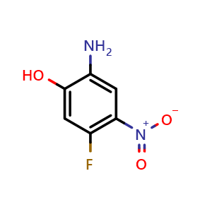 Chemical structure of 2-Amino-5-fluoro-4-nitrophenol , CAS 1850312-96-7, AChemBlock X198122