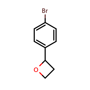 Chemical structure of 2-(4-Bromophenyl)oxetane , CAS 25574-16-7, AChemBlock X198130