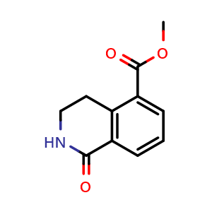 Chemical structure of Methyl 1-oxo-1,2,3,4-tetrahydroisoquinoline-5-carboxylate , CAS 93258-88-9, AChemBlock X198134