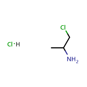 Chemical structure of 1-Chloropropan-2-amine hydrochloride , CAS 5968-21-8, AChemBlock X198135