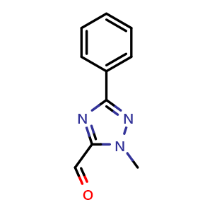 Chemical structure of 1-Methyl-3-phenyl-1H-1,2,4-triazole-5-carbaldehyde , CAS 89060-36-6, AChemBlock X198136
