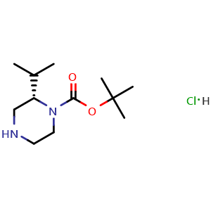 Chemical structure of (S)-1-BOc-2-isopropyl-piperazine hcl , CAS 1241725-73-4, AChemBlock X198156