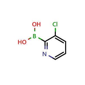 Chemical structure of (3-Chloropyridin-2-yl)boronic acid , CAS 1448866-17-8, AChemBlock X198164