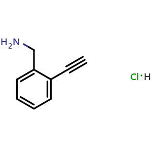 Chemical structure of (2-Ethynylphenyl)methanamine hydrochloride , CAS 2389017-90-5, AChemBlock X198167