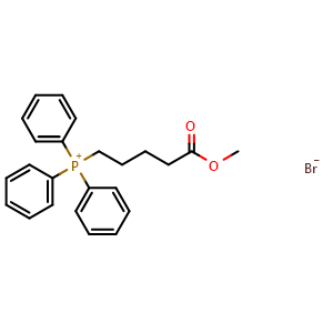 Chemical structure of (5-Methoxy-5-oxopentyl)triphenylphosphonium bromide , CAS 79837-79-9, AChemBlock X198180