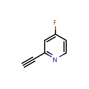 Chemical structure of 2-Ethynyl-4-fluoropyridine , CAS 1379277-37-8, AChemBlock X198182