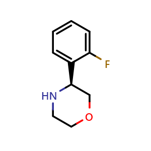 Chemical structure of (S)-3-(2-Fluorophenyl)morpholine , CAS 1212960-31-0, AChemBlock X198185