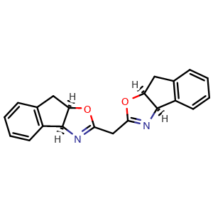 Chemical structure of ((3aR,8aS)-8,8a-Dihydro-3aH-indeno[1,2-d]oxazol-2-yl)((3aS,8aR)-8,8a-dihydro-3aH-indeno[1,2-d]oxazol-2-yl)methane , CAS 1360771-89-6, AChemBlock X198203