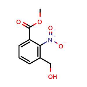 Chemical structure of Methyl 3-(hydroxymethyl)-2-nitrobenzoate , CAS 1331954-75-6, AChemBlock X198204