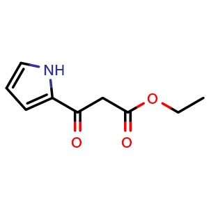 Chemical structure of Ethyl 3-oxo-3-(1H-pyrrol-2-yl)propanoate , CAS 169376-35-6, AChemBlock X198218