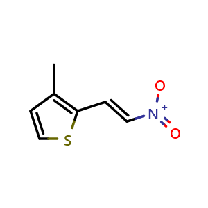 Chemical structure of (E)-3-Methyl-2-(2-nitrovinyl)thiophene , CAS 117693-17-1, AChemBlock X198230