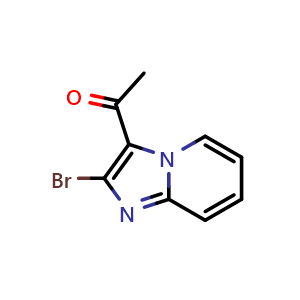 Chemical structure of 1-(2-Bromoimidazo[1,2-a]pyridin-3-yl)ethanone , CAS 1367773-86-1, AChemBlock X198231