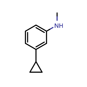 Chemical structure of 3-Cyclopropyl-N-methylaniline , CAS 1260743-53-0, AChemBlock X198234