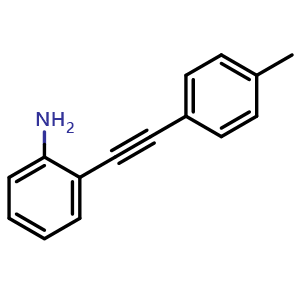 Chemical structure of 2-(p-Tolylethynyl)aniline , CAS 124643-45-4, AChemBlock X198244