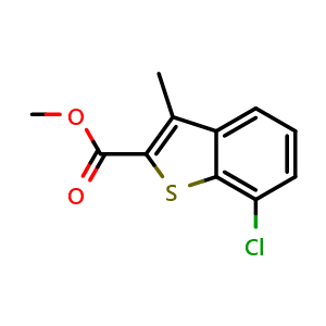 Chemical structure of Methyl 7-chloro-3-methylbenzo[b]thiophene-2-carboxylate , CAS 1415968-75-0, AChemBlock X198251