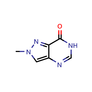 Chemical structure of 2-Methyl-2,6-dihydro-7H-pyrazolo[4,3-d]pyrimidin-7-one , CAS 923283-55-0, AChemBlock X198254