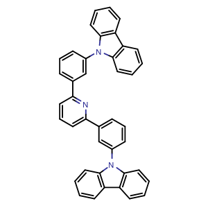 Chemical structure of 2,6-Bis[3-(9H-carbazol-9-yl)phenyl]pyridine , CAS 1013405-24-7, AChemBlock X198290
